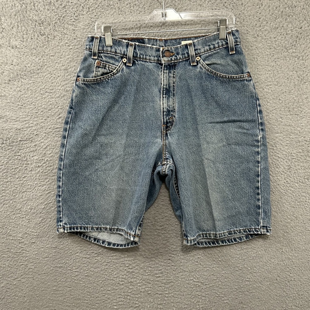 Vintage Levis Shorts Mens 32 Blue Denim 560 Relaxed Orange Tab Bermuda Jorts USA